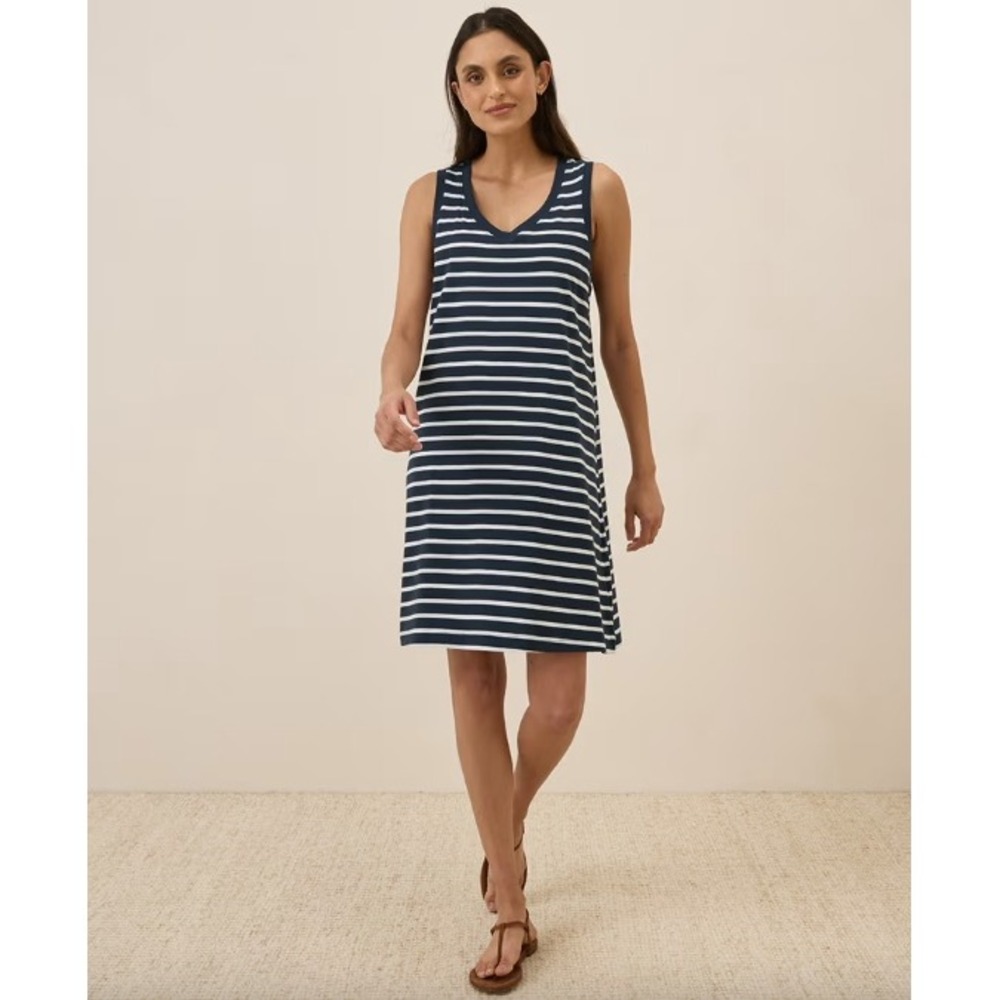 Pact Softspun Organic Cotton A-Line Tank Dress Small | Fair Trade Casual Dress - Picture 2 of 11